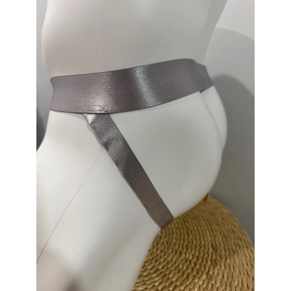 Cosabella Never Say Never Gray Lace Jock‎ Strap Premium Underwear L